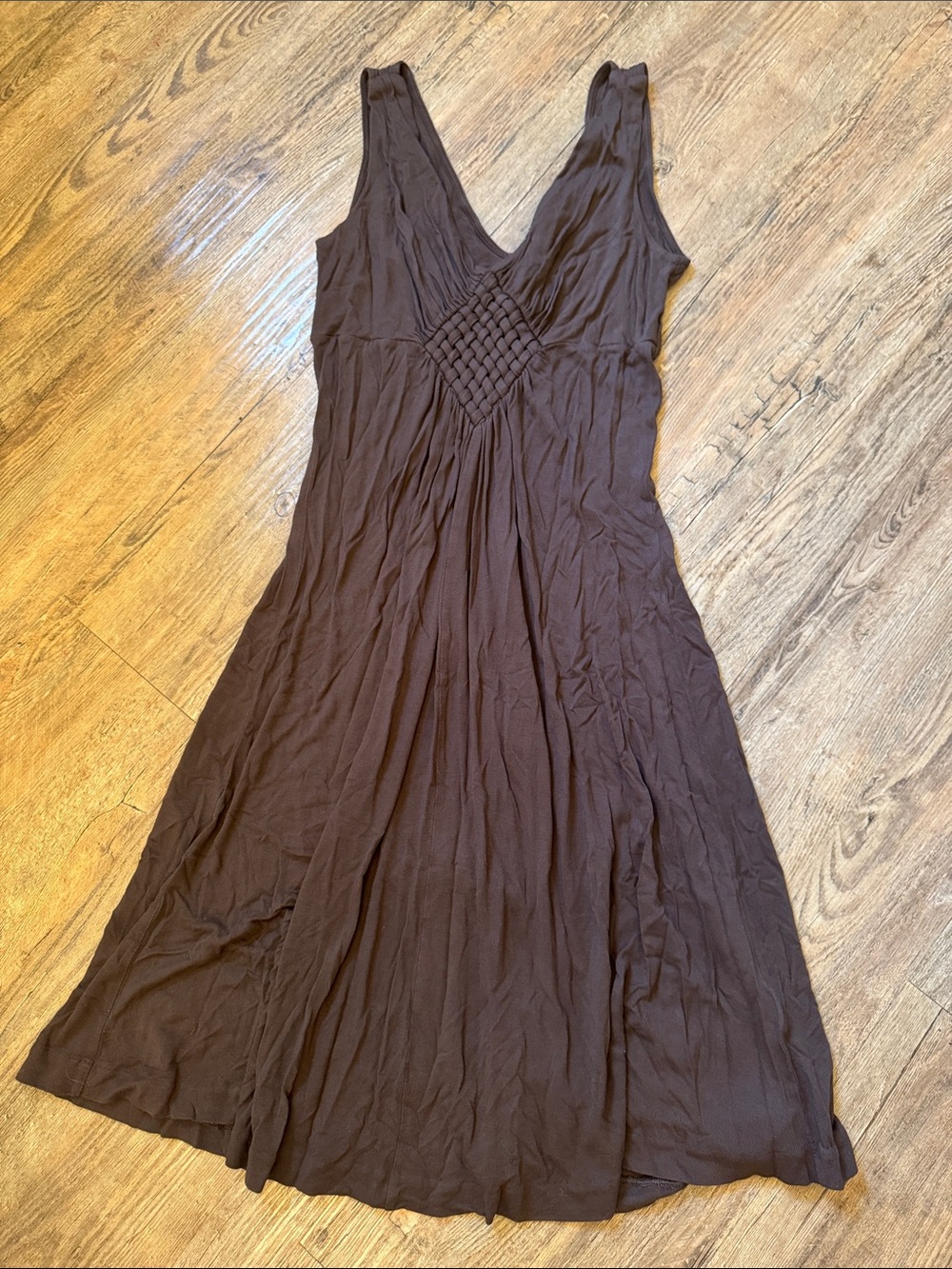 Banana Republic Dark Brown Sleeveless V-Neck Maxi Dress